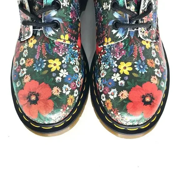Dr Martens 101 Wanderlust Floral Leather Lace Up Ankle Boots Women’s 7 Shoes - Picture 11 of 13